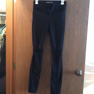Express black high rise jeans with holes
